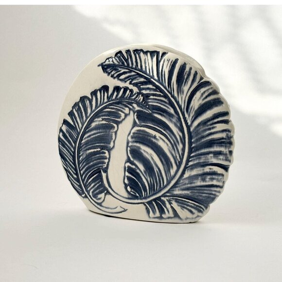 Vintage Other - RARE Royal Haeger Blue & White Marquise Shaped Vintage Midcentury Modern Vase